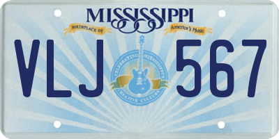 MS license plate VLJ567