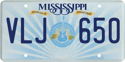 MS license plate VLJ650