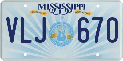 MS license plate VLJ670