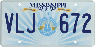 MS license plate VLJ672