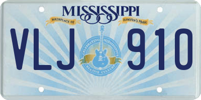 MS license plate VLJ910