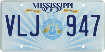 MS license plate VLJ947