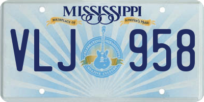 MS license plate VLJ958