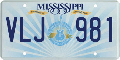 MS license plate VLJ981