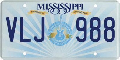 MS license plate VLJ988