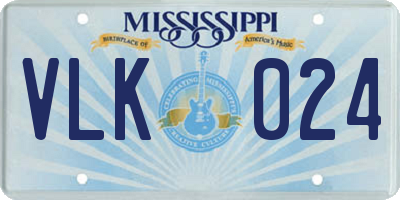 MS license plate VLK024