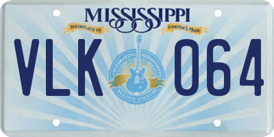 MS license plate VLK064