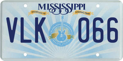 MS license plate VLK066