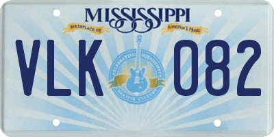 MS license plate VLK082