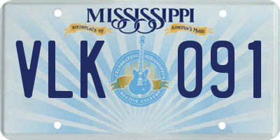 MS license plate VLK091