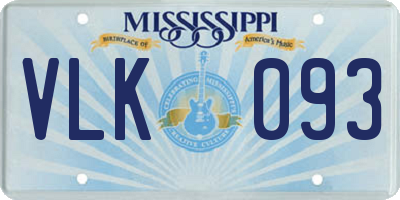 MS license plate VLK093