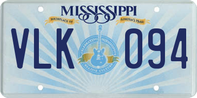 MS license plate VLK094