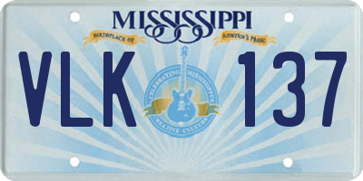 MS license plate VLK137