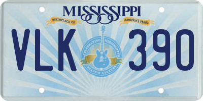 MS license plate VLK390