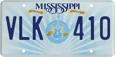 MS license plate VLK410
