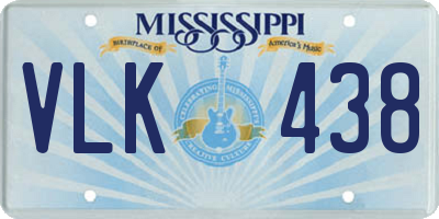 MS license plate VLK438