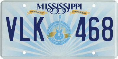 MS license plate VLK468
