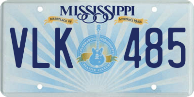 MS license plate VLK485