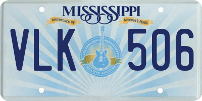 MS license plate VLK506