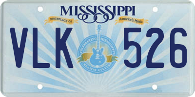 MS license plate VLK526