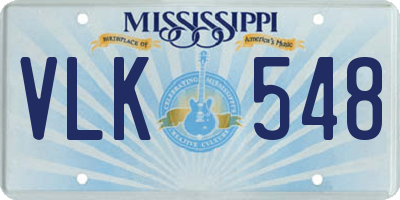 MS license plate VLK548