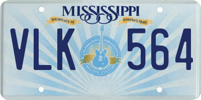 MS license plate VLK564