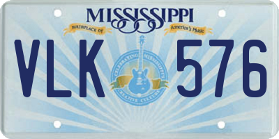 MS license plate VLK576