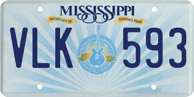 MS license plate VLK593