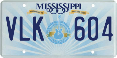 MS license plate VLK604