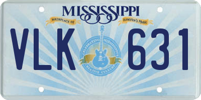 MS license plate VLK631