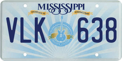 MS license plate VLK638