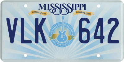 MS license plate VLK642