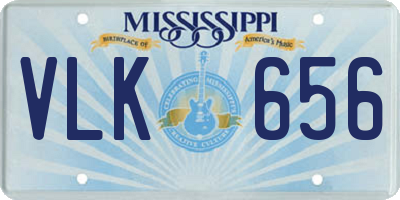 MS license plate VLK656