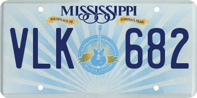 MS license plate VLK682