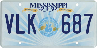 MS license plate VLK687
