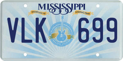 MS license plate VLK699