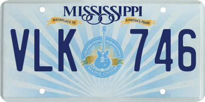 MS license plate VLK746