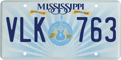 MS license plate VLK763