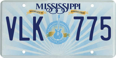 MS license plate VLK775