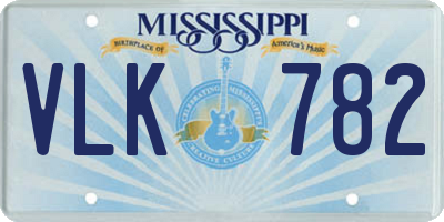 MS license plate VLK782