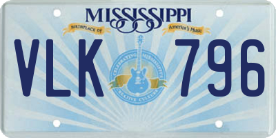 MS license plate VLK796