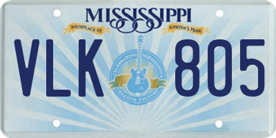 MS license plate VLK805