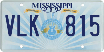 MS license plate VLK815