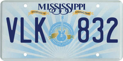 MS license plate VLK832