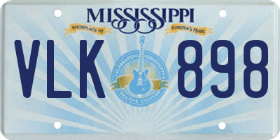 MS license plate VLK898