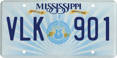 MS license plate VLK901
