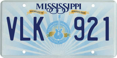 MS license plate VLK921