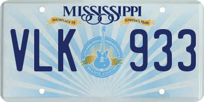 MS license plate VLK933