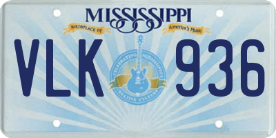 MS license plate VLK936