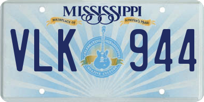 MS license plate VLK944